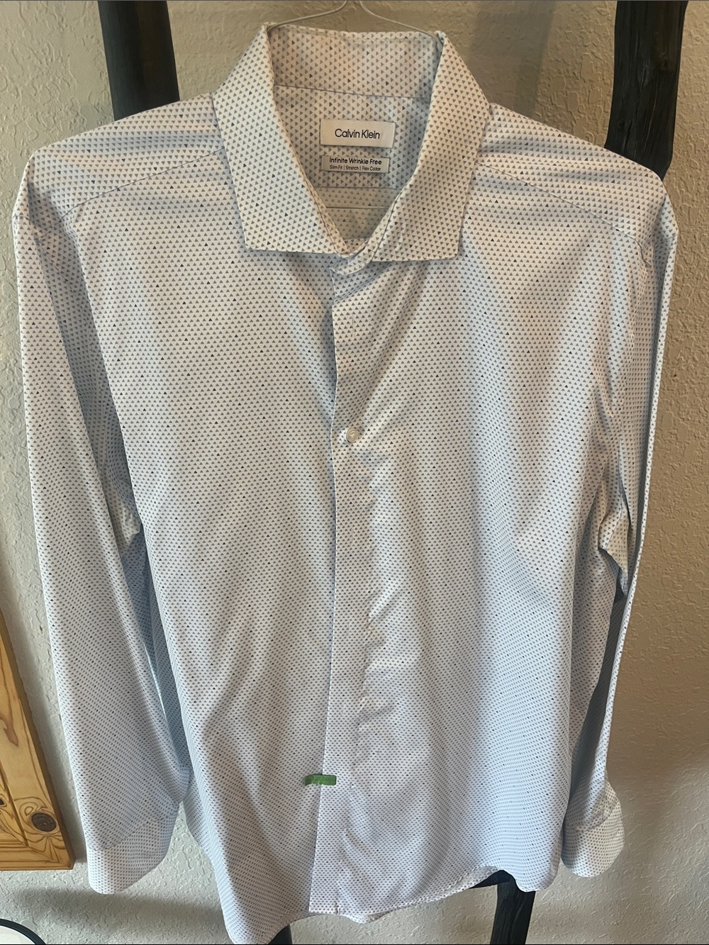 Calvin Klein Men's Light Blue Micro Dot Dress Shirt